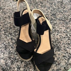Black platform sandals from Target.